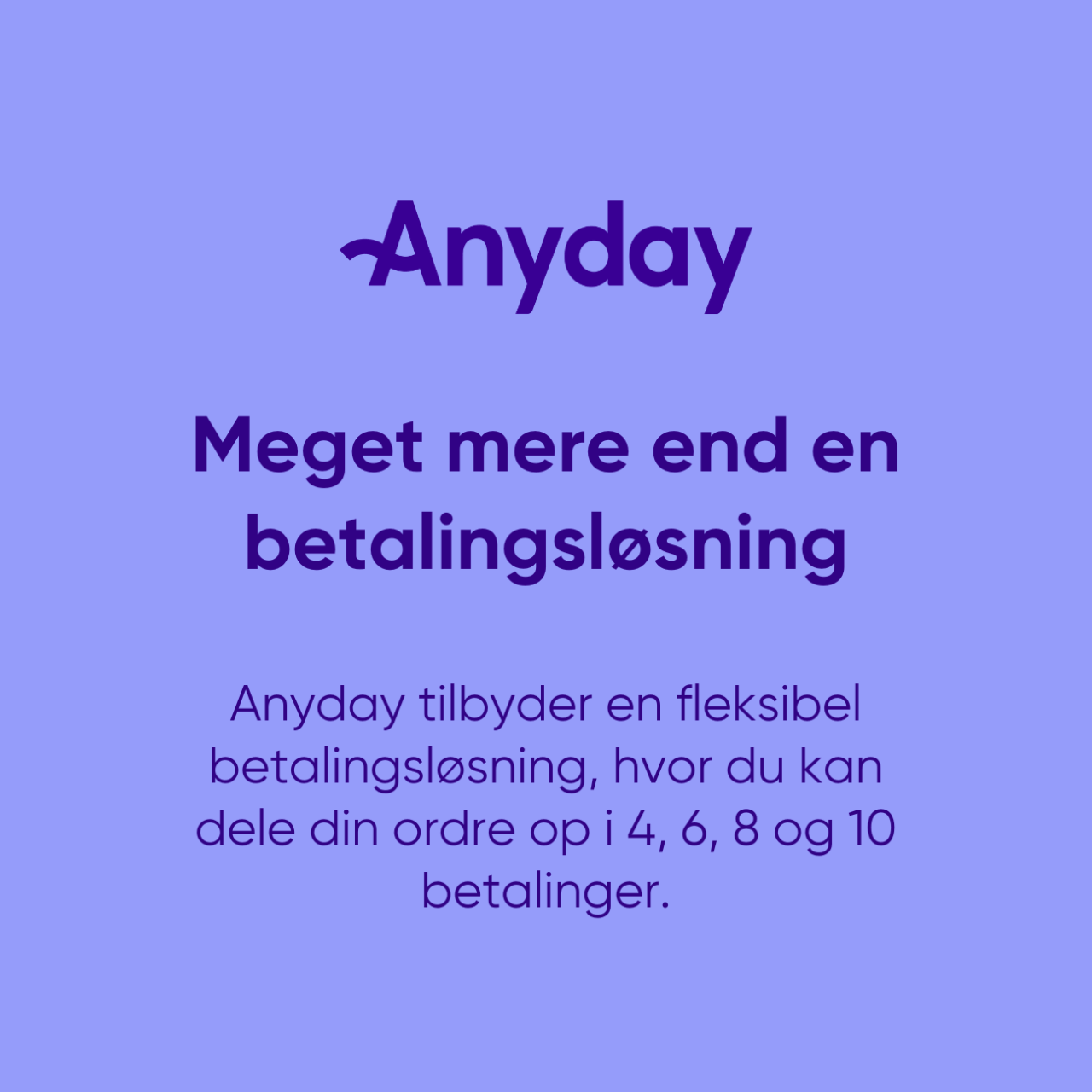Få fleksibel betaling med Anyday