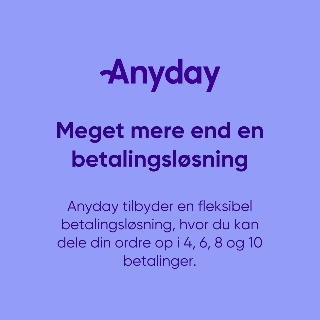 Få fleksibel betaling med Anyday